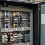 Armario eléctrico industrial con contactores cableados para arranque estrella triángulo de motor trifásico