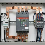 Arrancador suave industrial ABB modelo PSE con barras de cobre y display de control