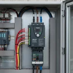 Arrancador suave Schneider Electric Altivar montado en cuadro de control industrial