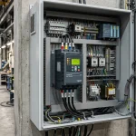 Dispositivo arrancador electrónico de estado sólido instalado en cuadro eléctrico industrial